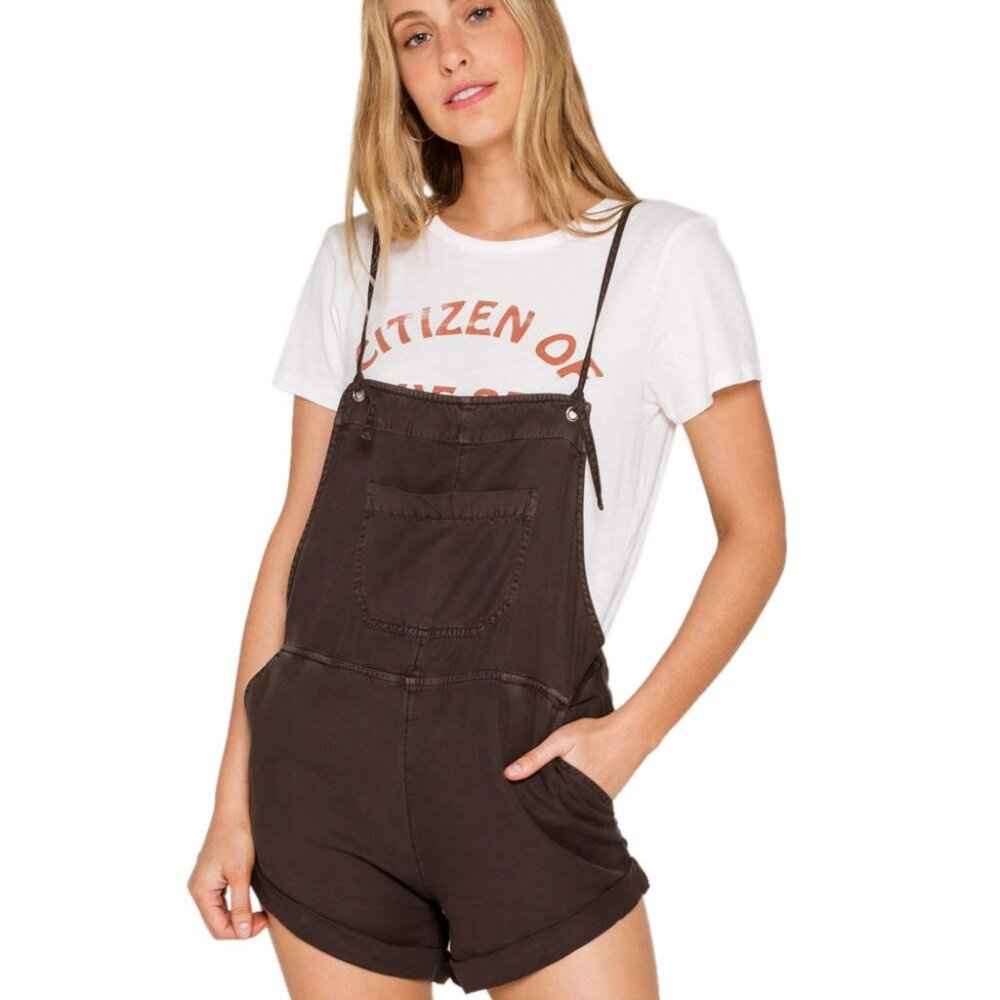 Billabong Wild Pursuit Short Overalls - Off-Black/Brown Small, Casual & Stylish